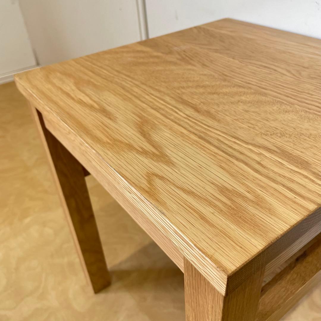 無印良品 オーク無垢材 サイドテーブル ベンチ スツール 椅子 チェア 台 棚