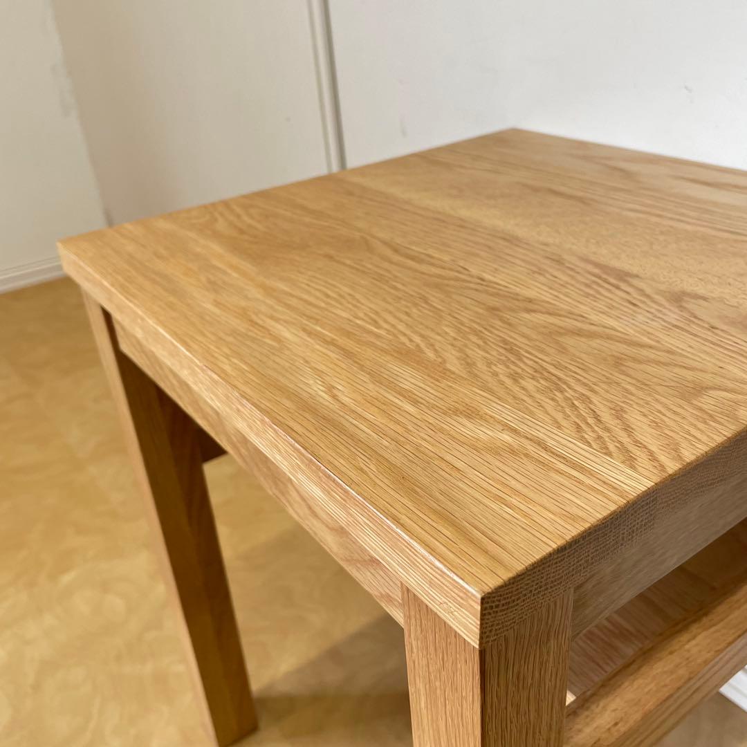 無印良品 オーク無垢材 サイドテーブル ベンチ スツール 椅子 チェア 台 棚