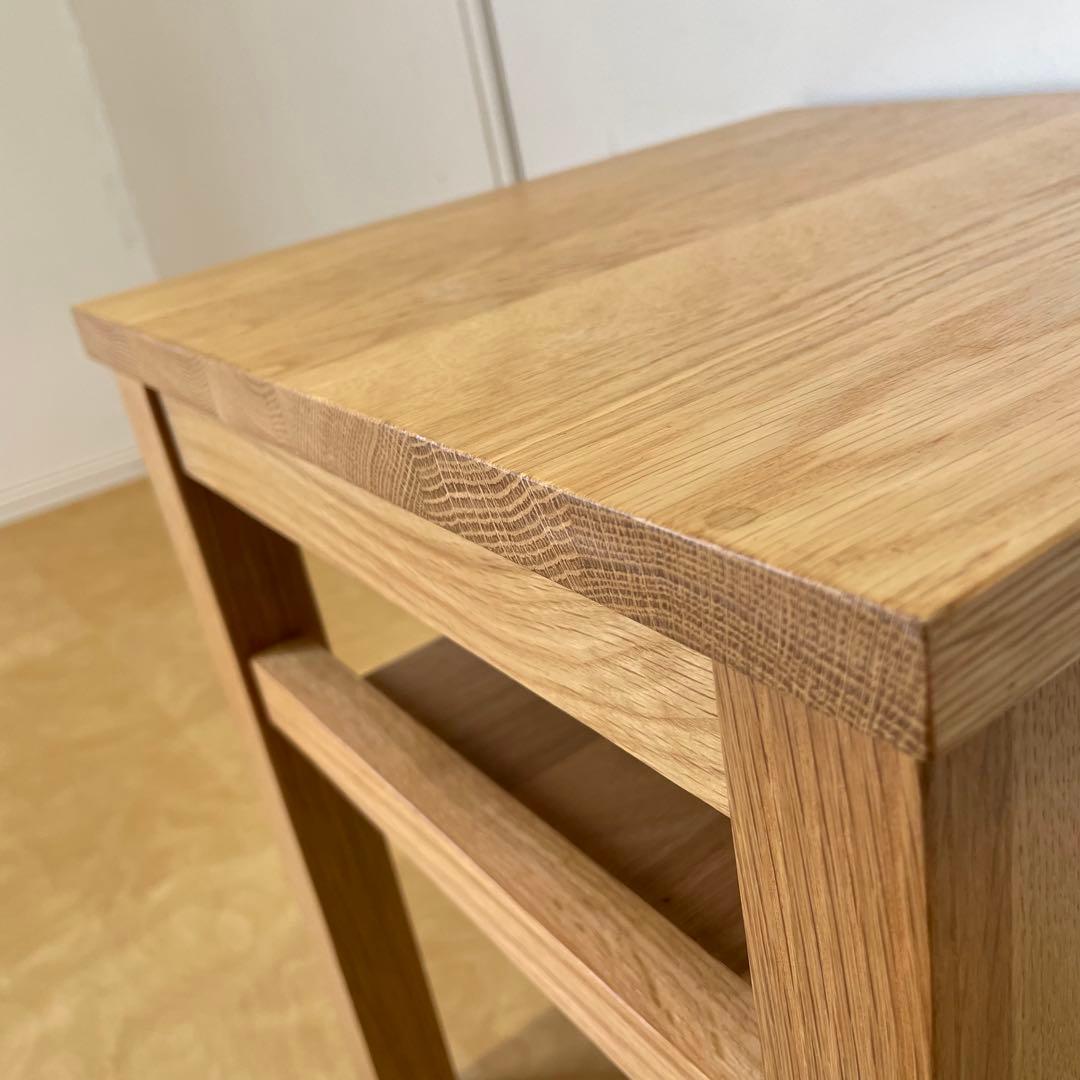 無印良品 オーク無垢材 サイドテーブル ベンチ スツール 椅子 チェア 台 棚