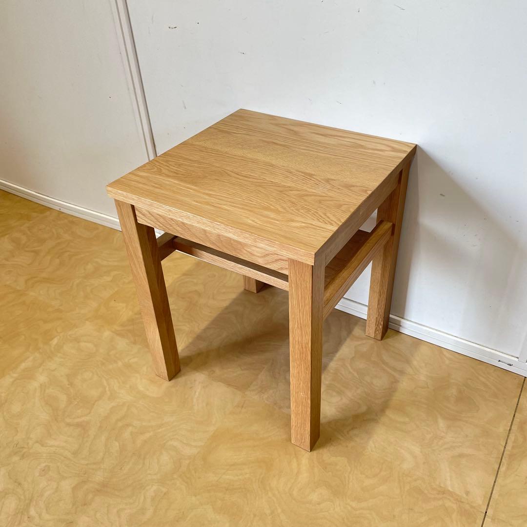 無印良品 オーク無垢材 サイドテーブル ベンチ スツール 椅子 チェア 台 棚