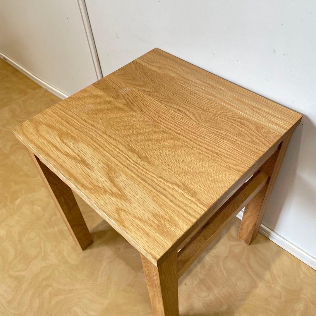 無印良品 オーク無垢材 サイドテーブル ベンチ スツール 椅子 チェア 台 棚