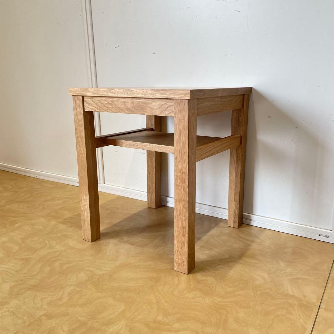 無印良品 オーク無垢材 サイドテーブル ベンチ スツール 椅子 チェア 台 棚