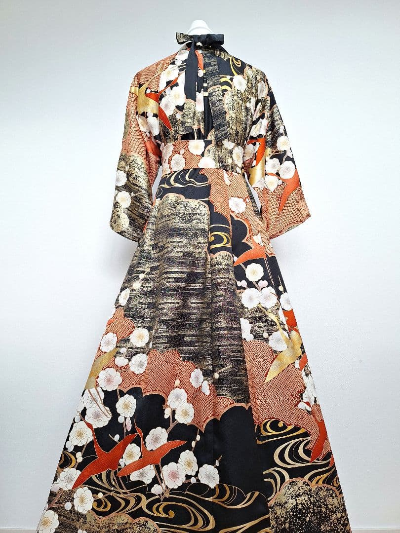 着物リメイクワンピース3642