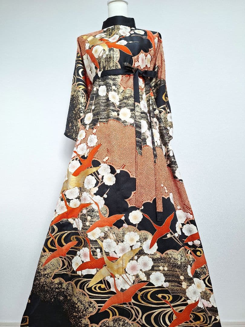 着物リメイクワンピース3642