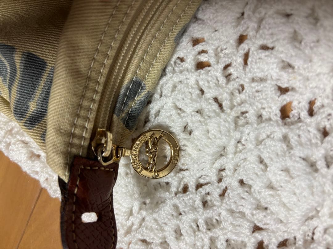 希少●2008ヴィンテージ●ロンシャン●足跡模様 ボストンバッグ 大容量●旅行