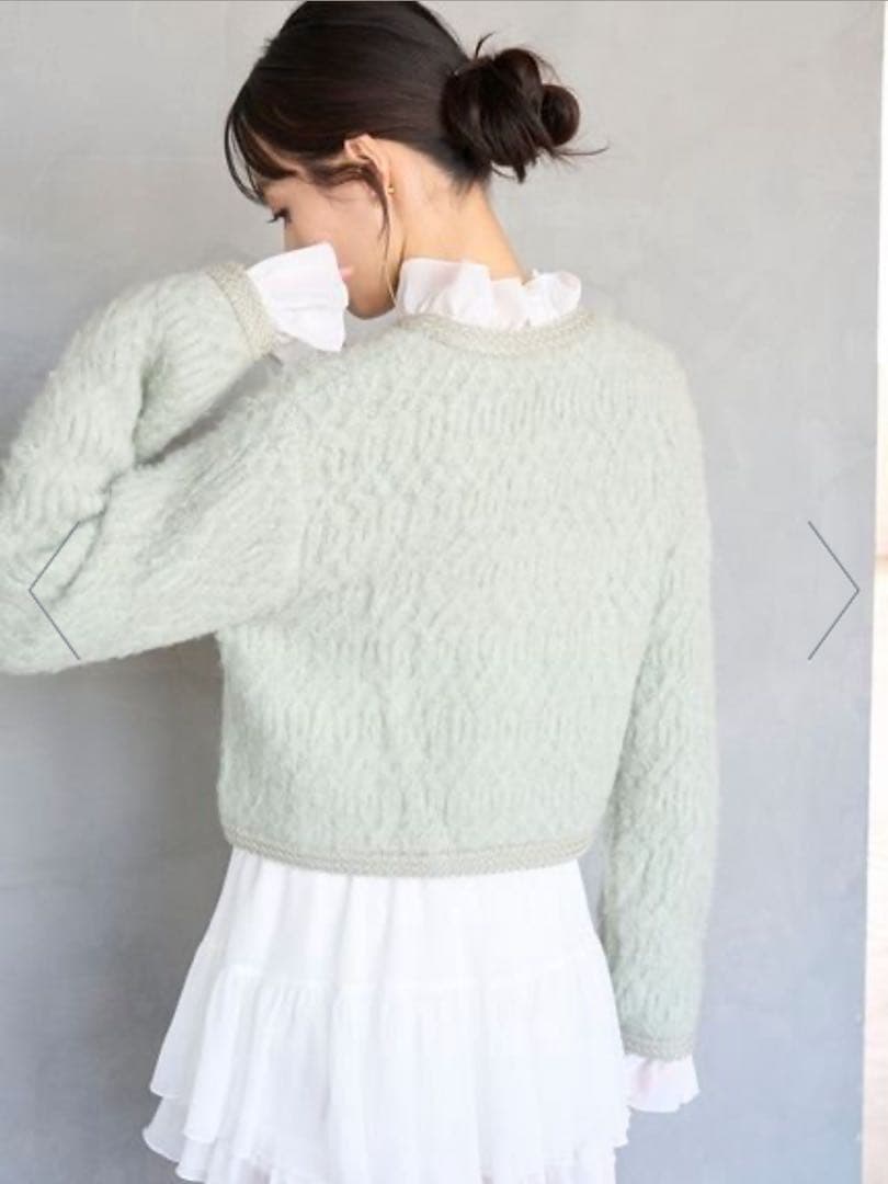 snidel ファーライクフリルニットジャケット