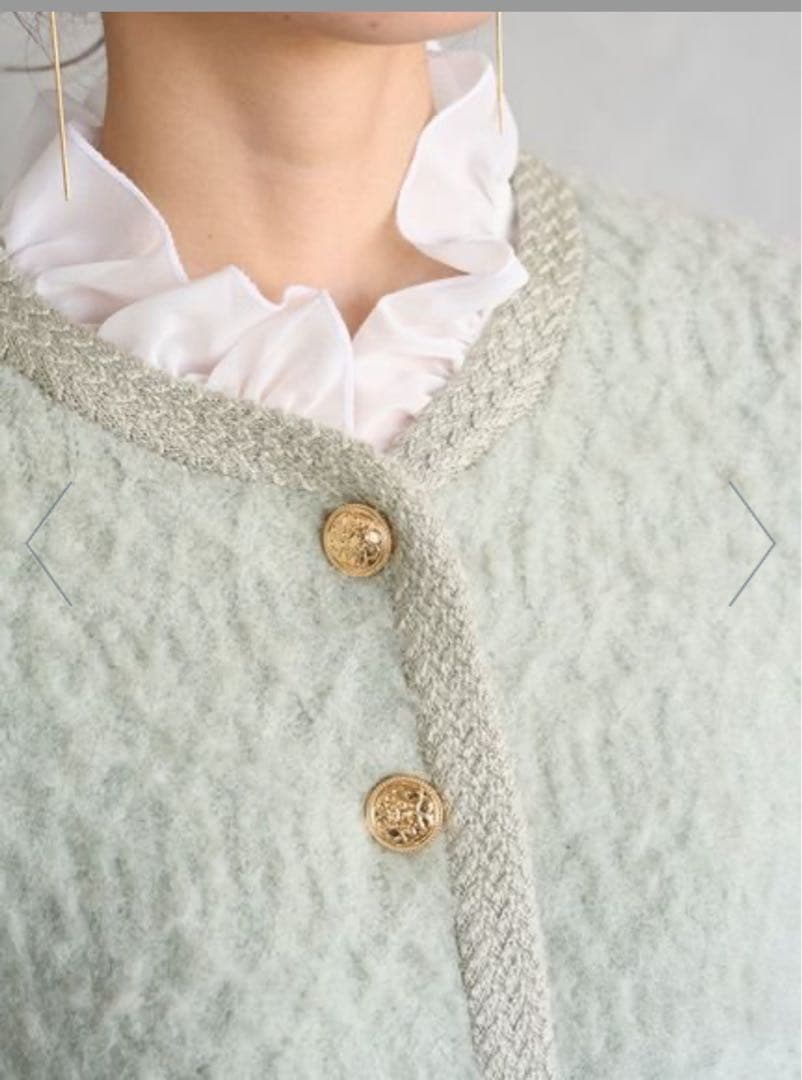 snidel ファーライクフリルニットジャケット