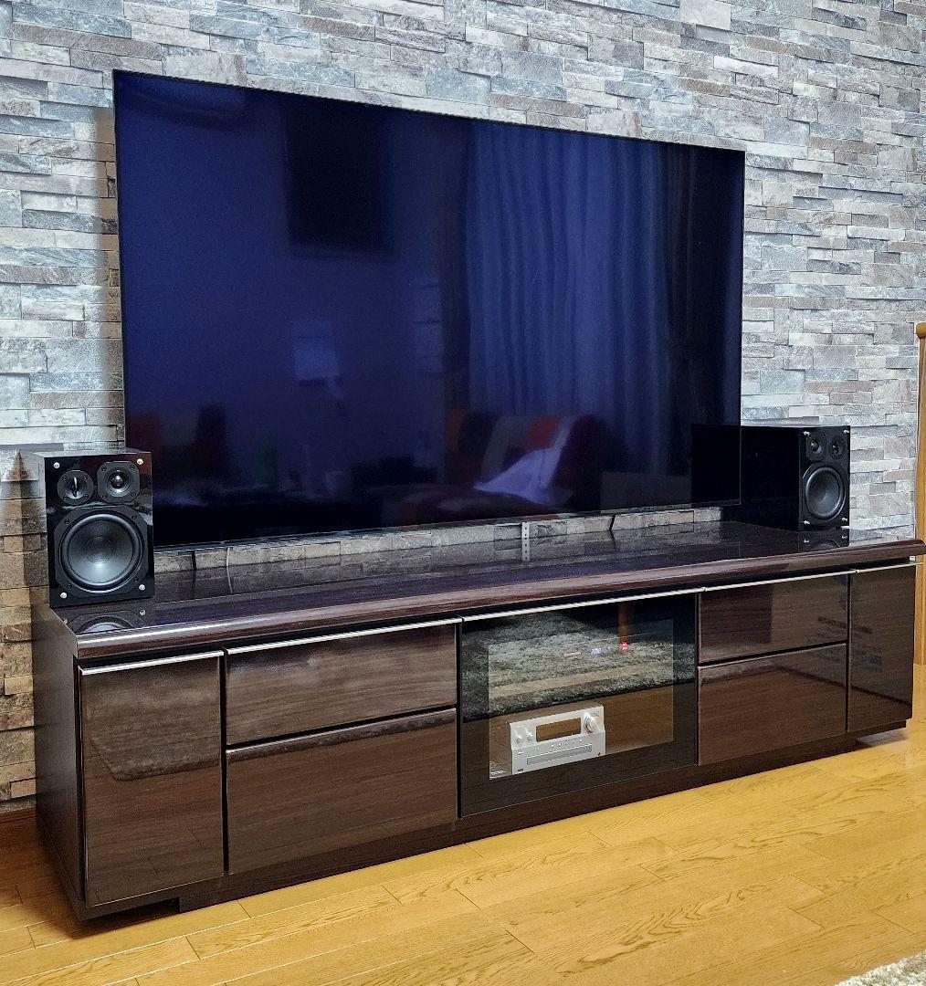 高級 ダークブラウン テレビ台 引き出し付き