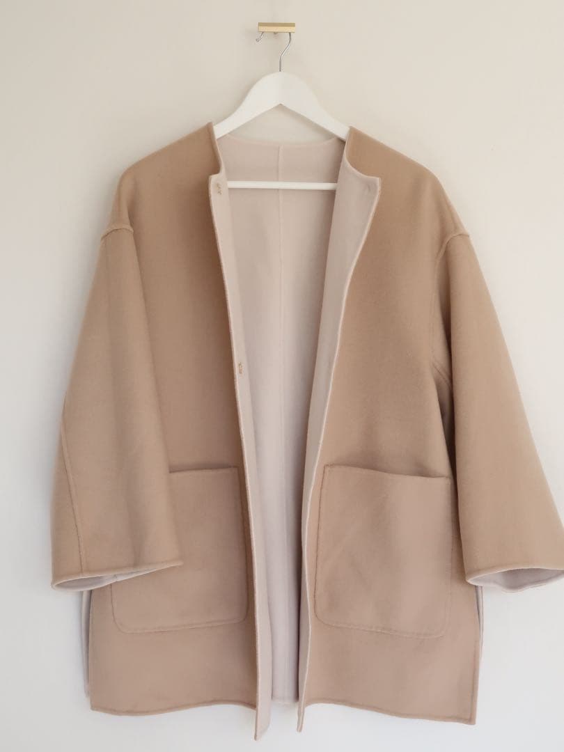 UNITED ARROWS バイカラー リバー ミドルコート ウールコート 36