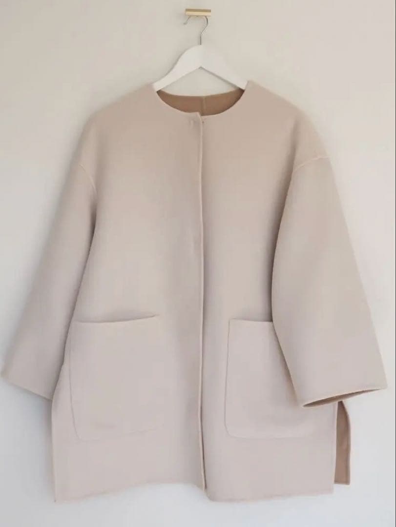 UNITED ARROWS バイカラー リバー ミドルコート ウールコート 36