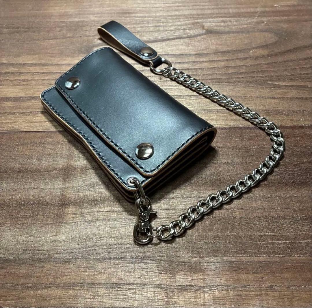 牛革本革ミドルトラッカーウォレット