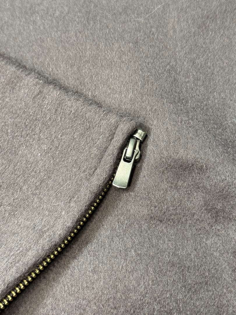 GRACE CONTINENTAL ポンチョ風トリミングコート チャコール