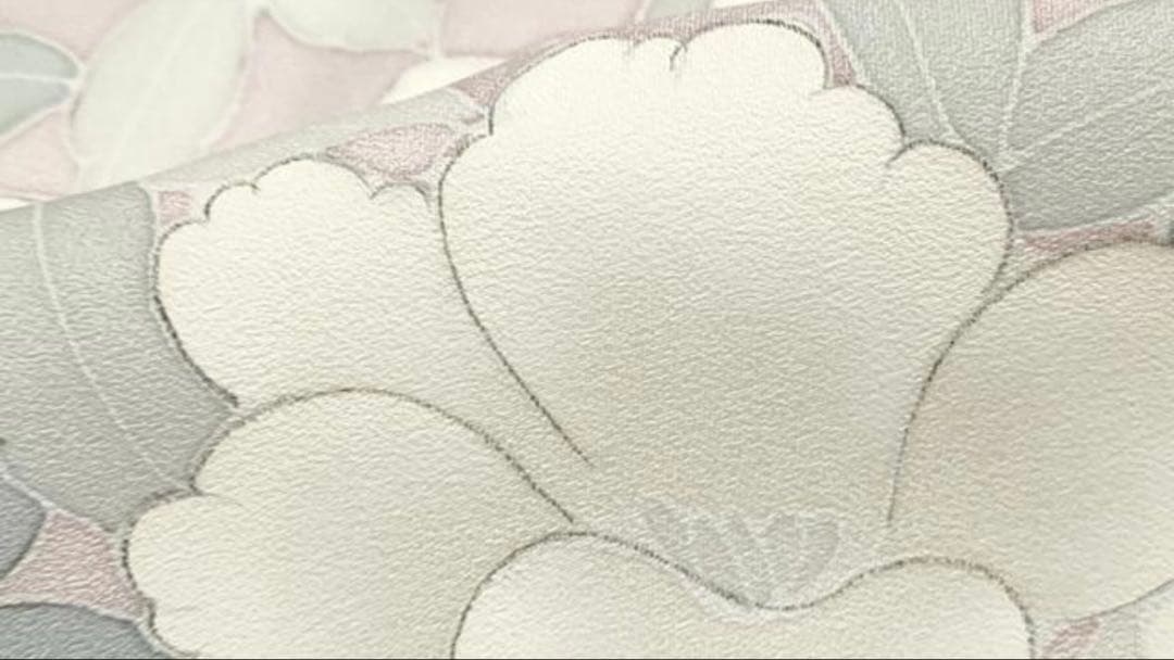 訪問着　手描き　草花文　正絹