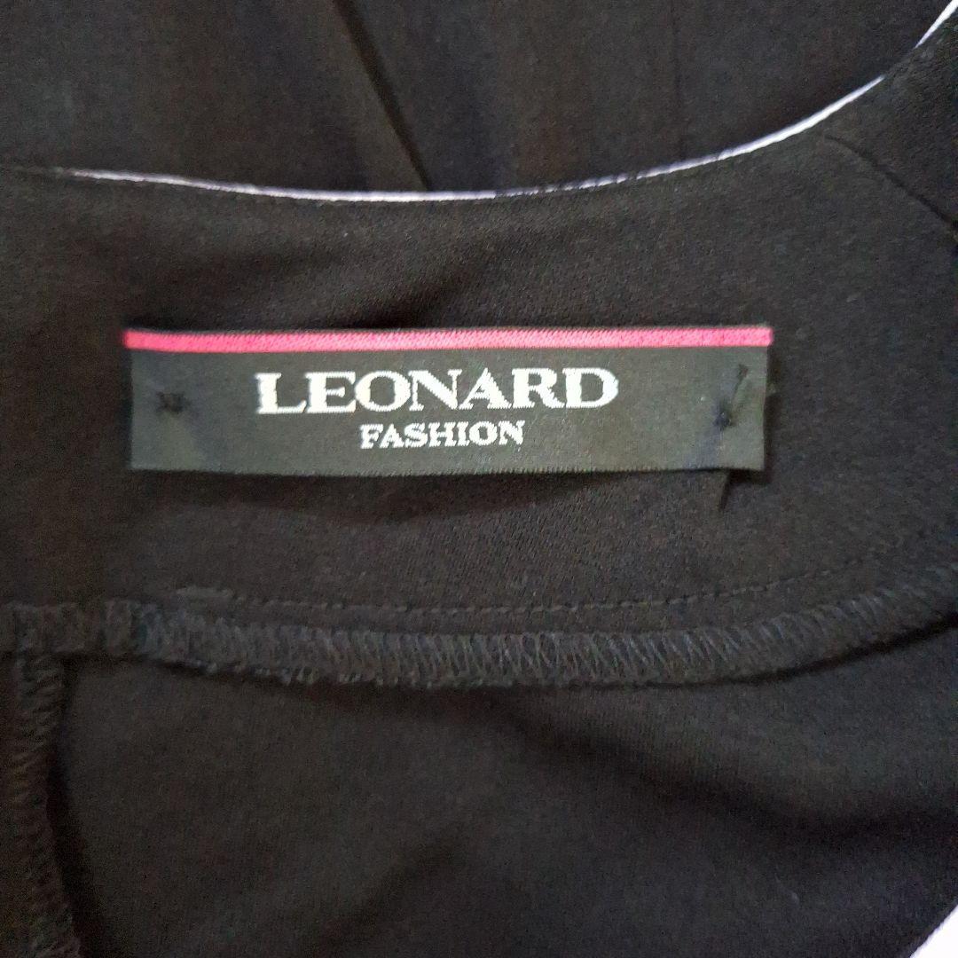 LEONARD FASHION 黒 ピンク長袖 チュニック　ワンピース　42
