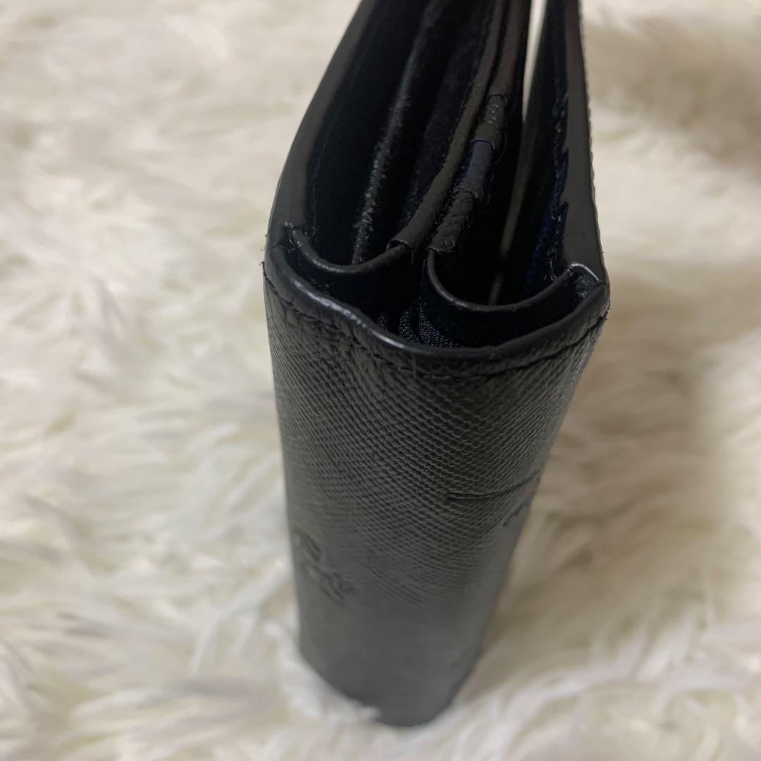 ポールスミス　ポールドローイング 二つ折り財布 レザー 総柄　L字ジップ 黒