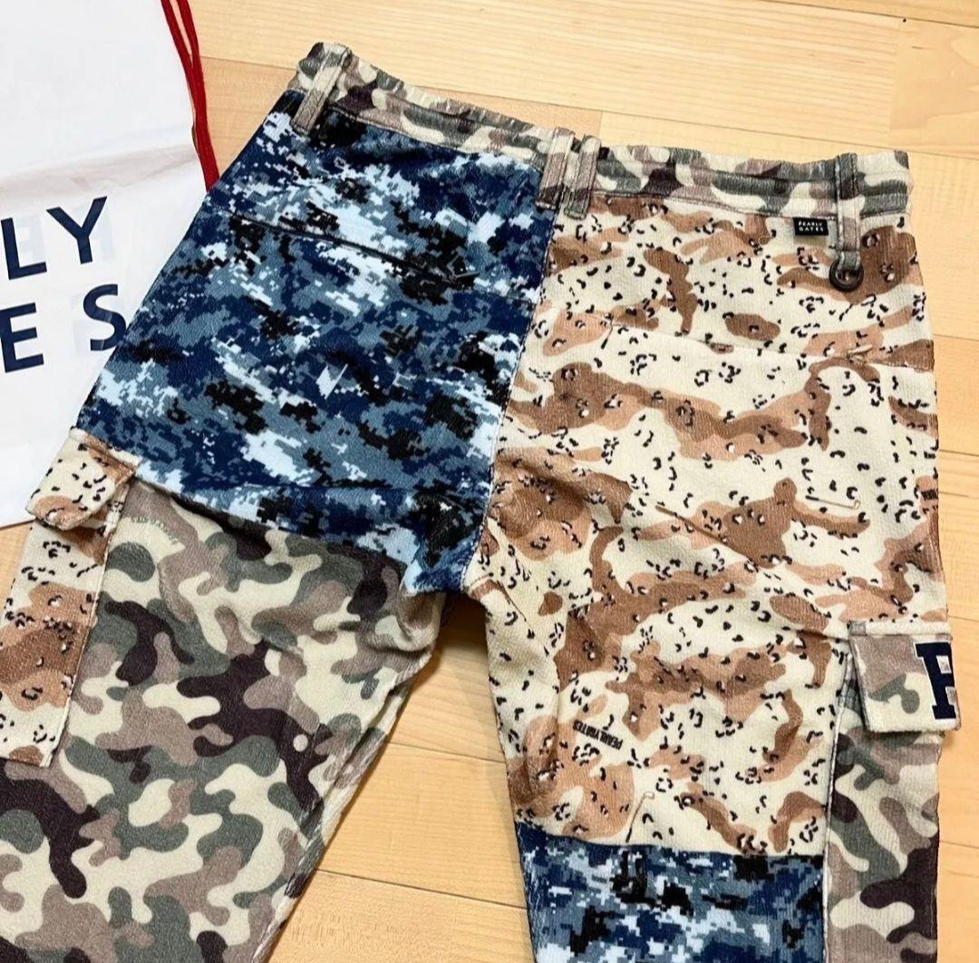 パーリーゲイツ ダブルラッセル マルチカモプリントパンツ 裾リブ ジョガーパンツ