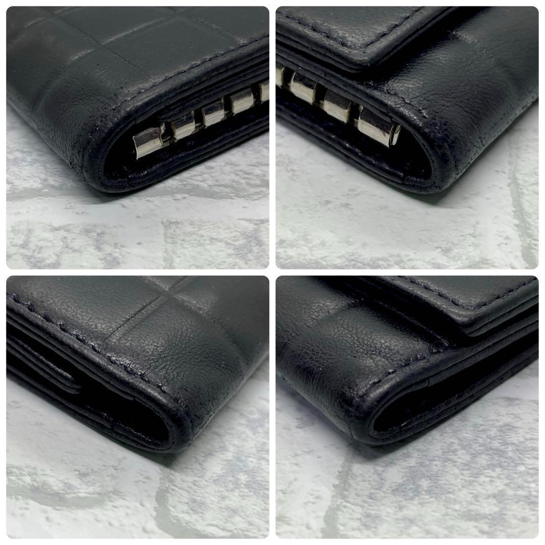✨美品✨ CHANEL シャネル キーケース 6連 ラムスキン チョコバー 黒