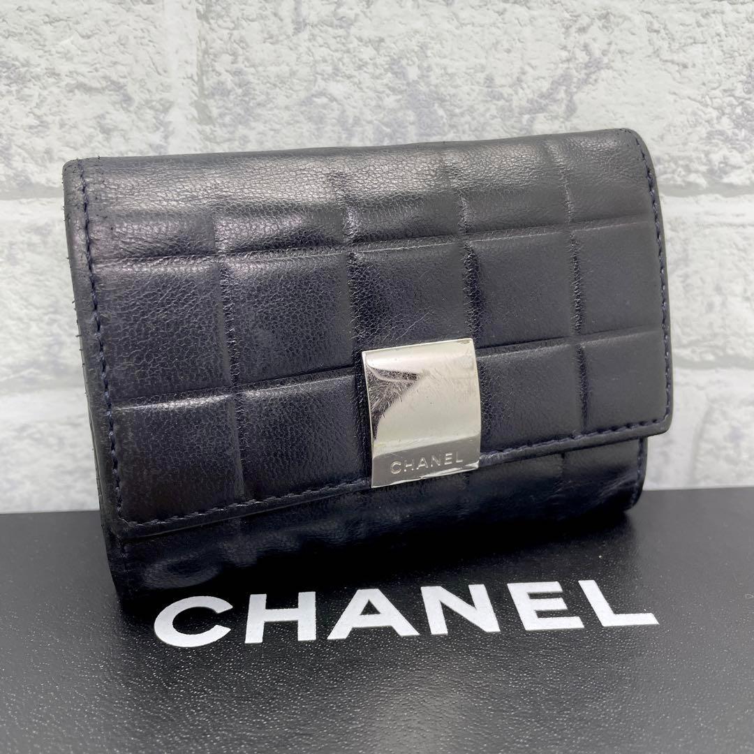 ✨美品✨ CHANEL シャネル キーケース 6連 ラムスキン チョコバー 黒