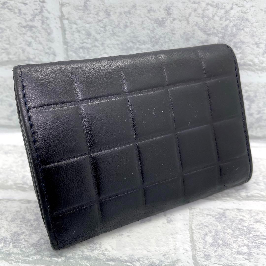 ✨美品✨ CHANEL シャネル キーケース 6連 ラムスキン チョコバー 黒