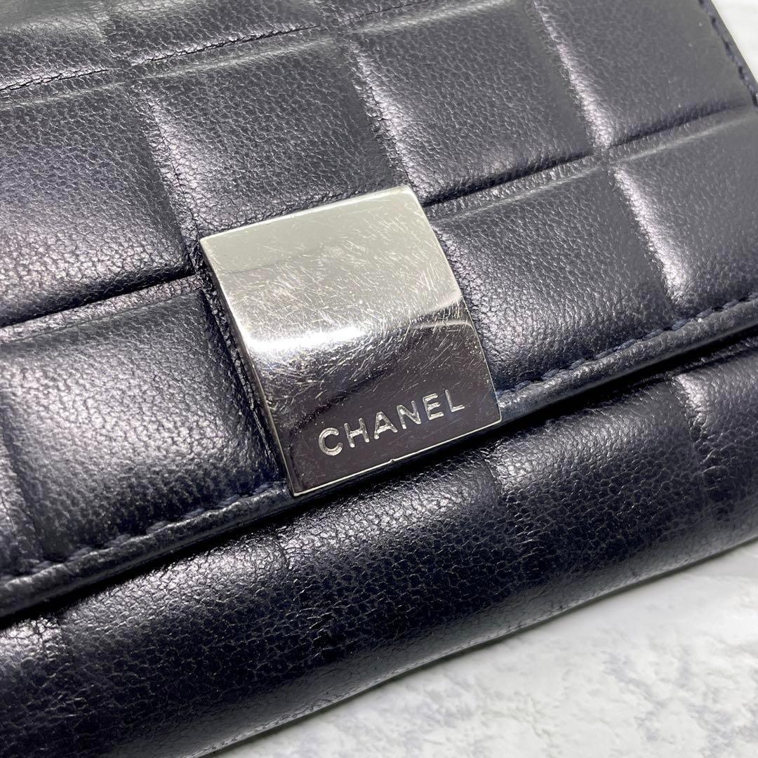 ✨美品✨ CHANEL シャネル キーケース 6連 ラムスキン チョコバー 黒