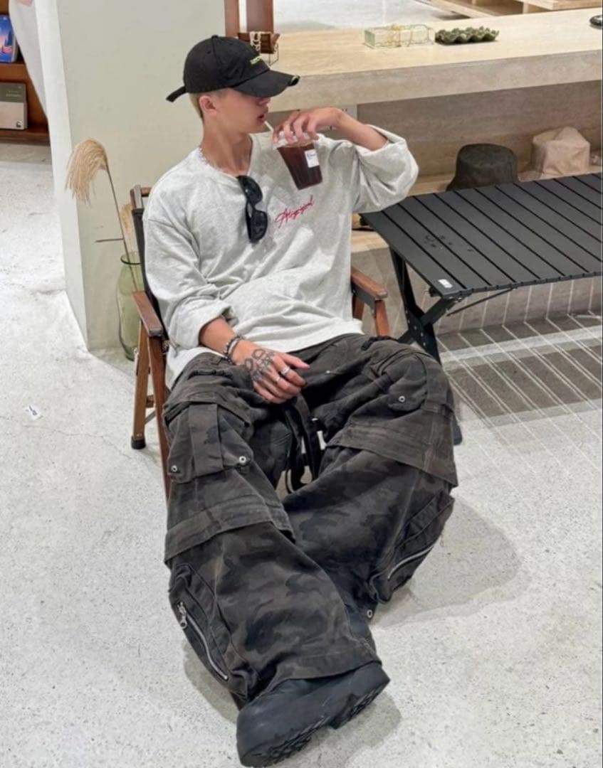 パンツ Personsoul Brown Camo Overalls
