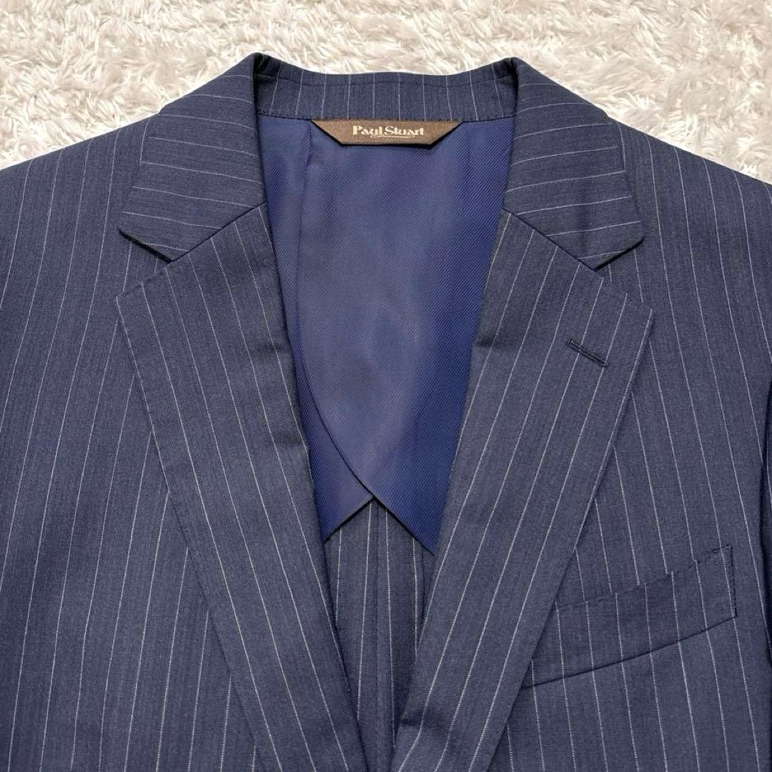 極美品✨ ポールスチュアート ビジネススーツ セットアップ ネイビー ストライプ