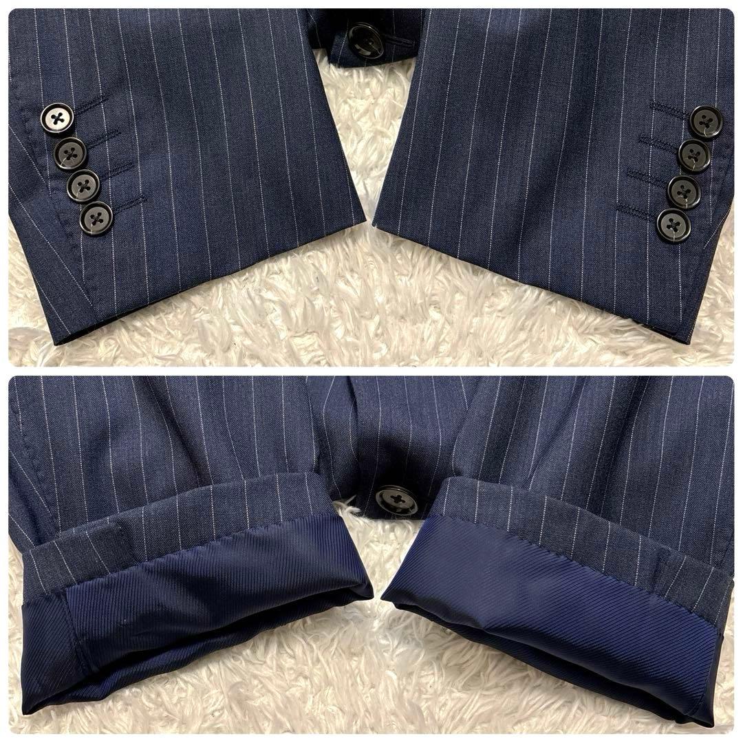 極美品✨ ポールスチュアート ビジネススーツ セットアップ ネイビー ストライプ