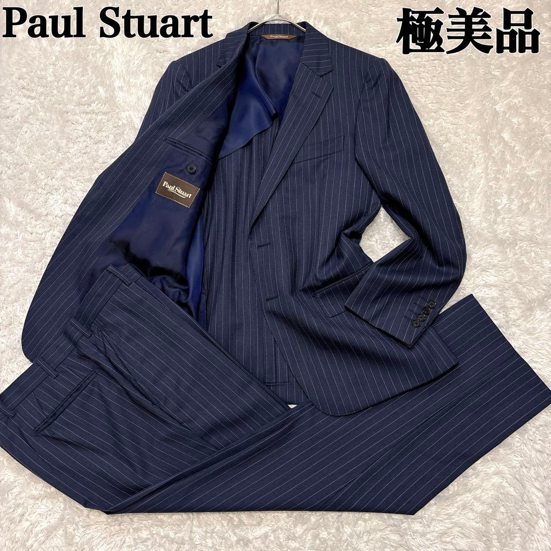 極美品✨ ポールスチュアート ビジネススーツ セットアップ ネイビー ストライプ
