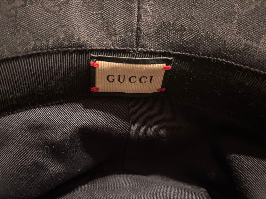 GUCCI GGパターン バケットハット ブラック