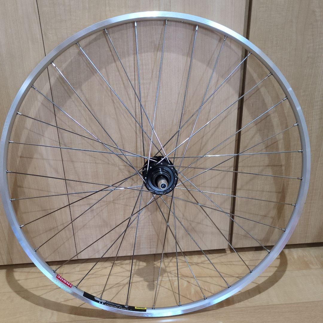 完組ホイール シルバーリム 黒ハブ