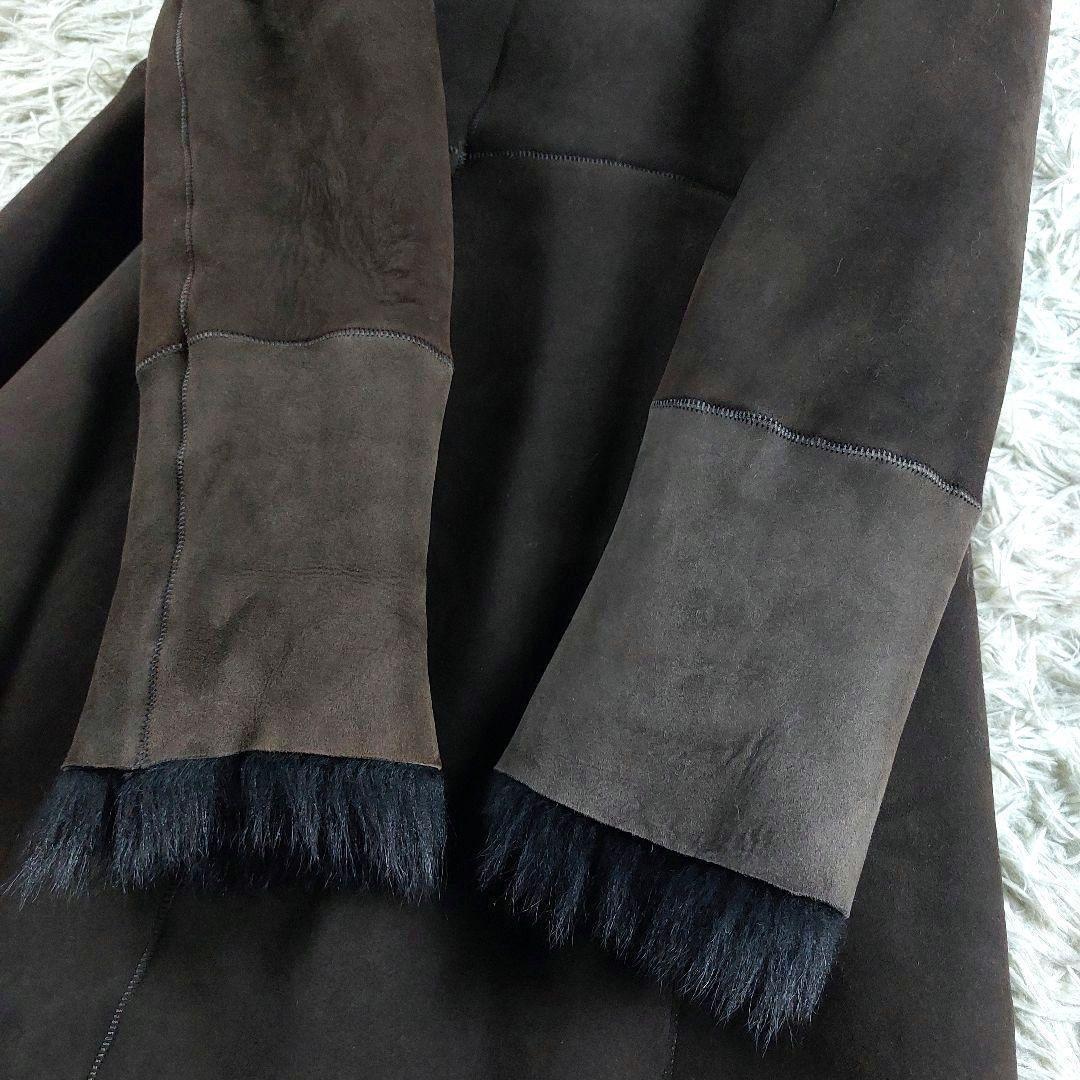 未使用級 MERION メリオントウキョウ ラムスキン ロング ムートン コート