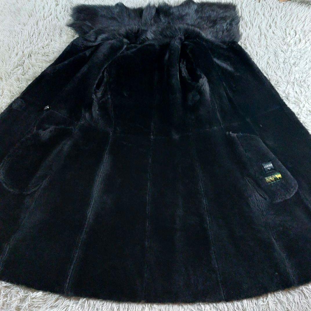未使用級 MERION メリオントウキョウ ラムスキン ロング ムートン コート