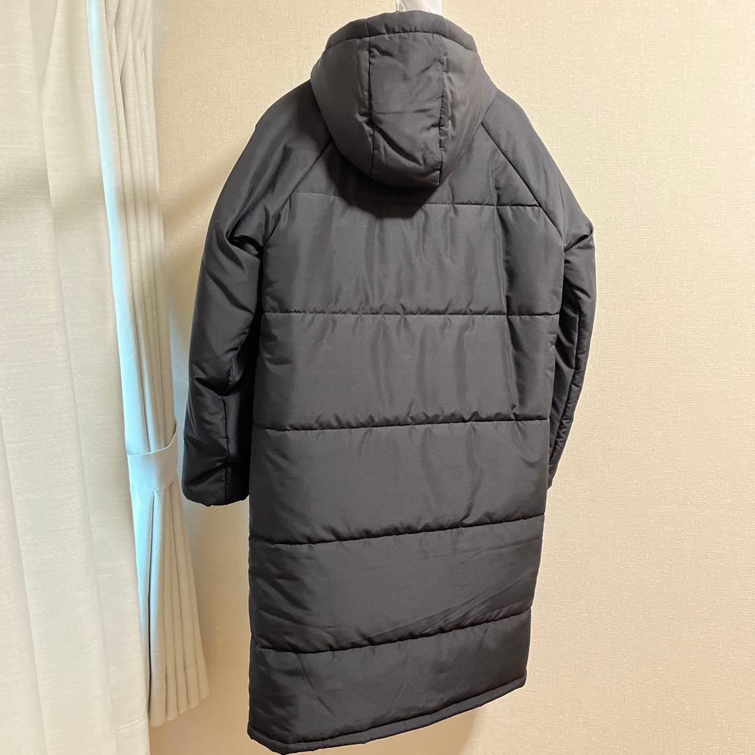 ニューバランス 黒 パデッドロングコートAWJ45400）ベンチコート 中綿 S