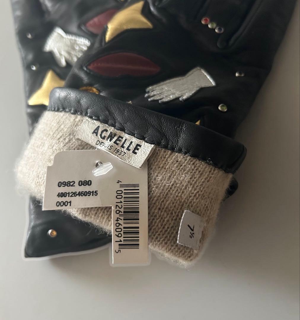 AGNELLE レザーモチーフグローブ