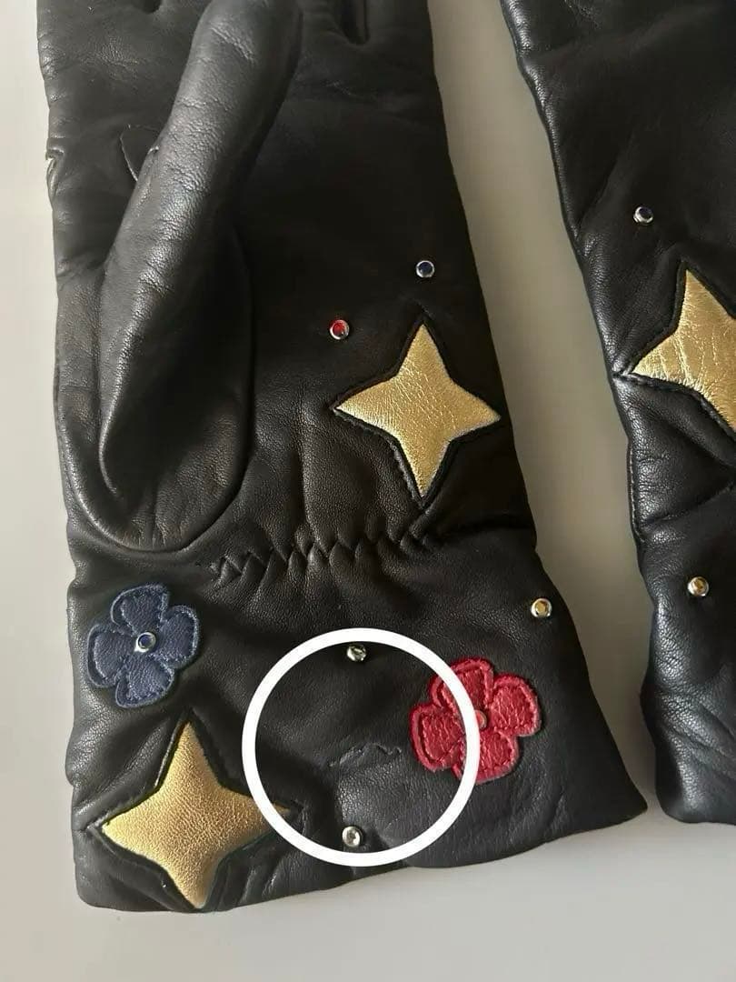 AGNELLE レザーモチーフグローブ