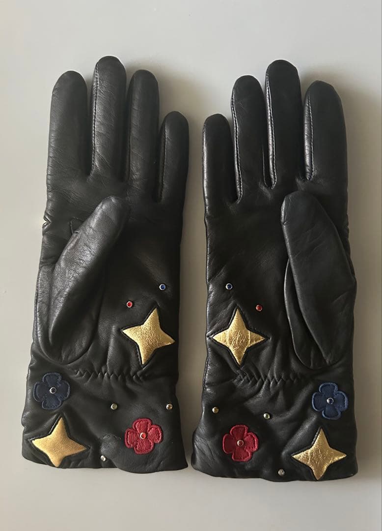 AGNELLE レザーモチーフグローブ