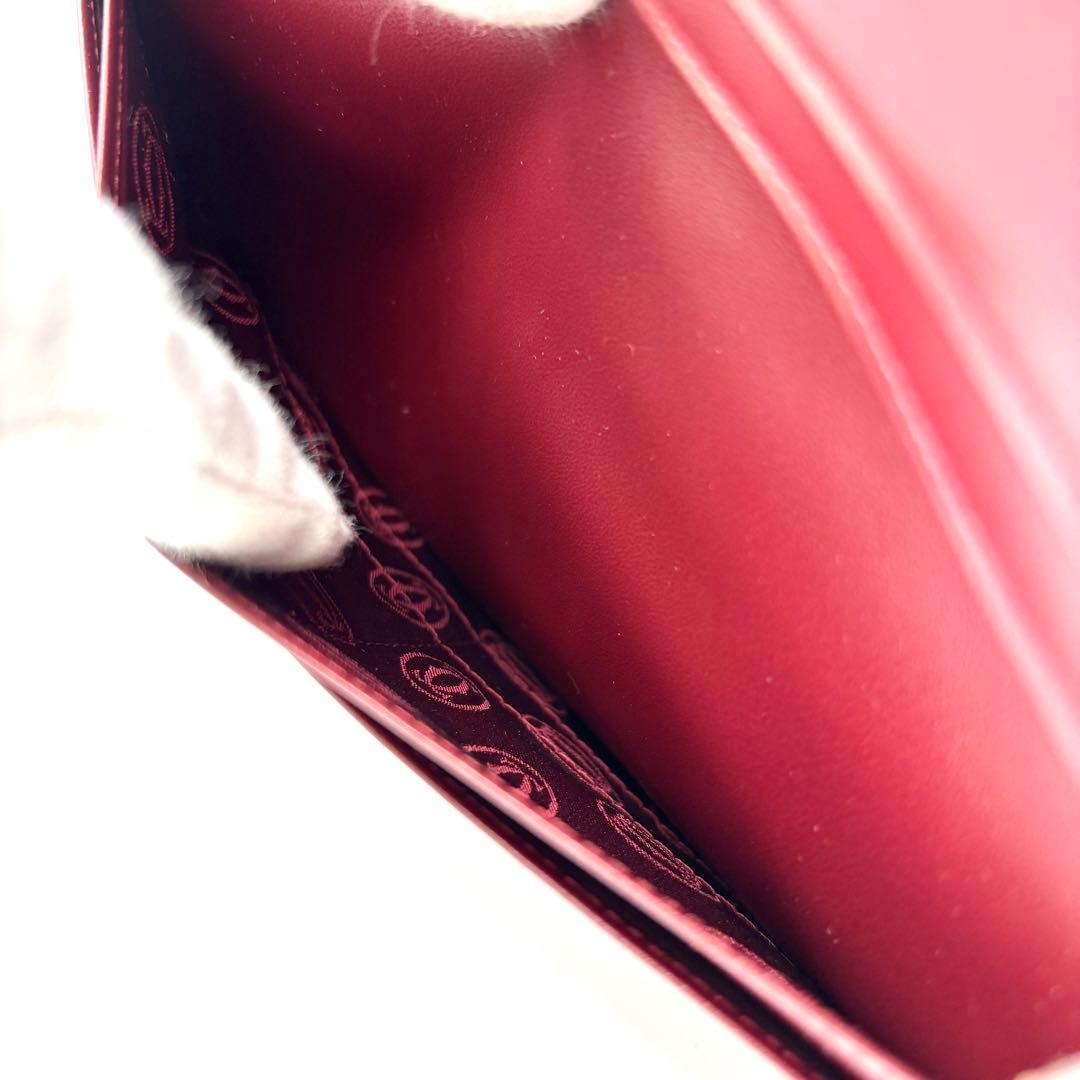 未使用保管品 カルティエ 長財布 マストライン レザー ロゴ 箱付 ボルドー