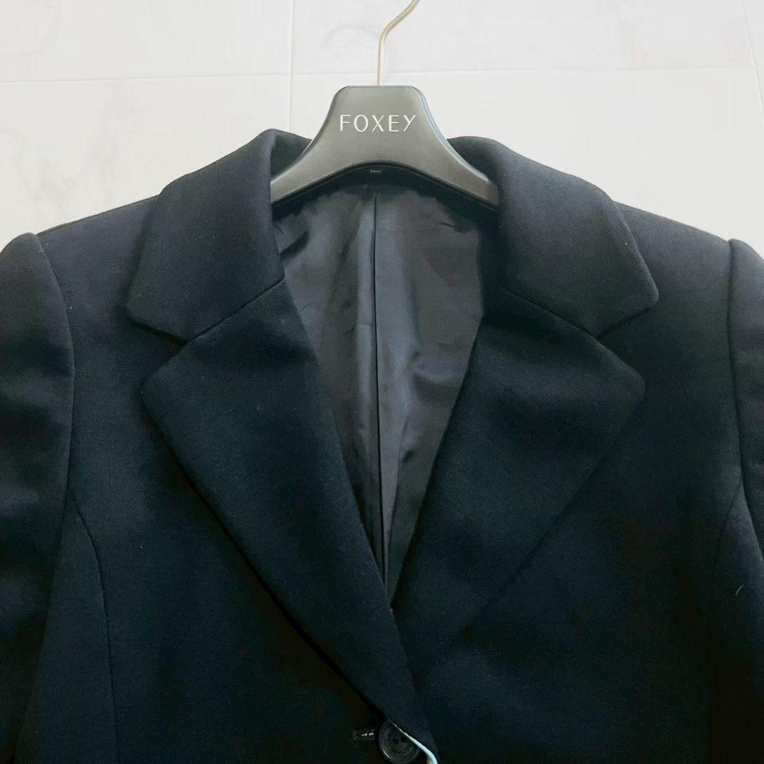 美品✨レオナール 大きいサイズ フラワートリムデザイン テーラードジャケット 黒