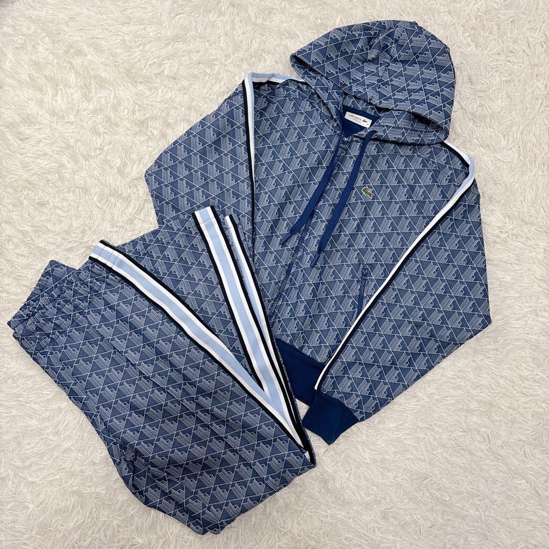 【未使用級】LACOSTE 総柄　ジャージ　トラックジャケット　セットアップL