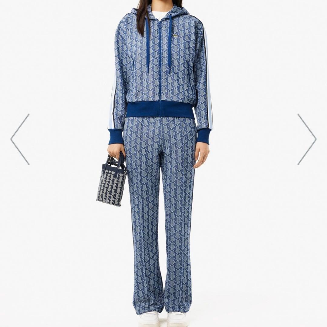 【未使用級】LACOSTE 総柄　ジャージ　トラックジャケット　セットアップL