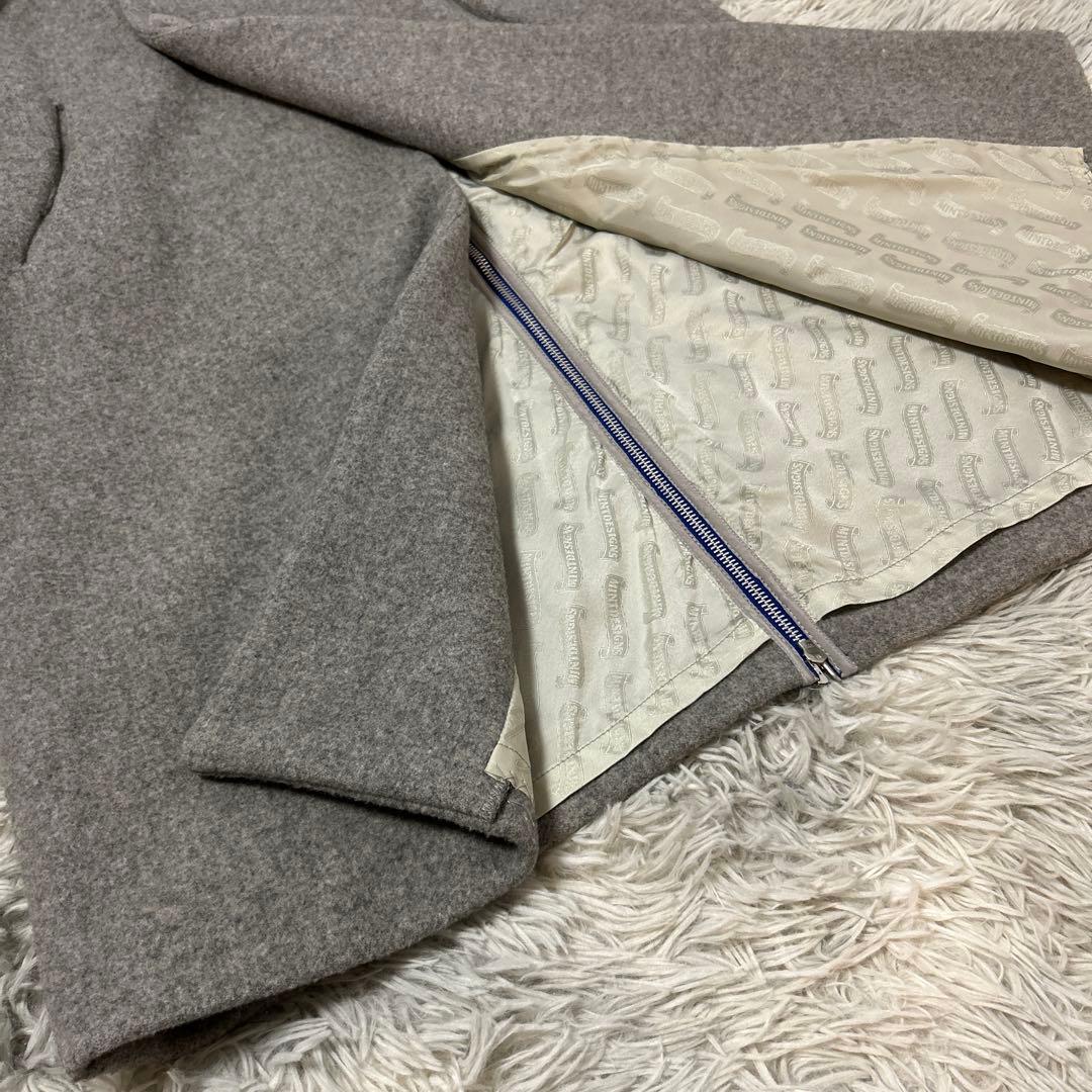 【美品】mint designs バックジップロングコート ブルーライン 2