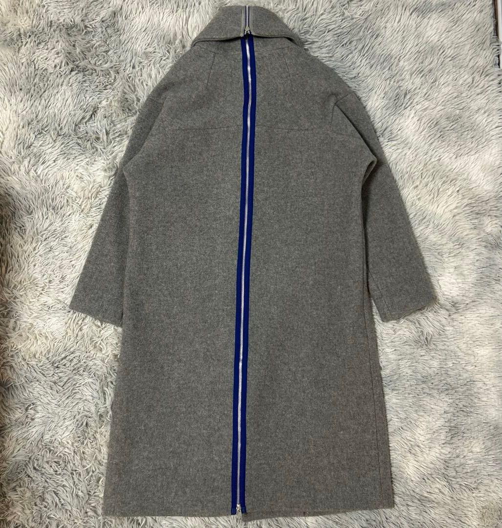 【美品】mint designs バックジップロングコート ブルーライン 2