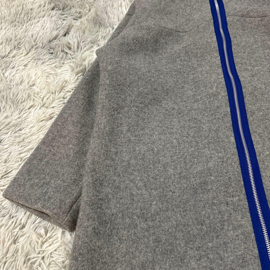【美品】mint designs バックジップロングコート ブルーライン 2