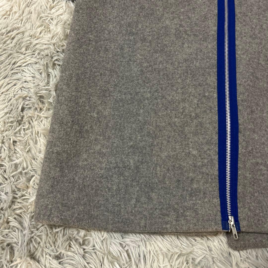 【美品】mint designs バックジップロングコート ブルーライン 2