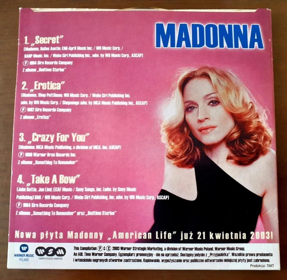 マドンナ　Miosne Przeboje　ポーランド盤 貴重 ミニベスト盤 CD