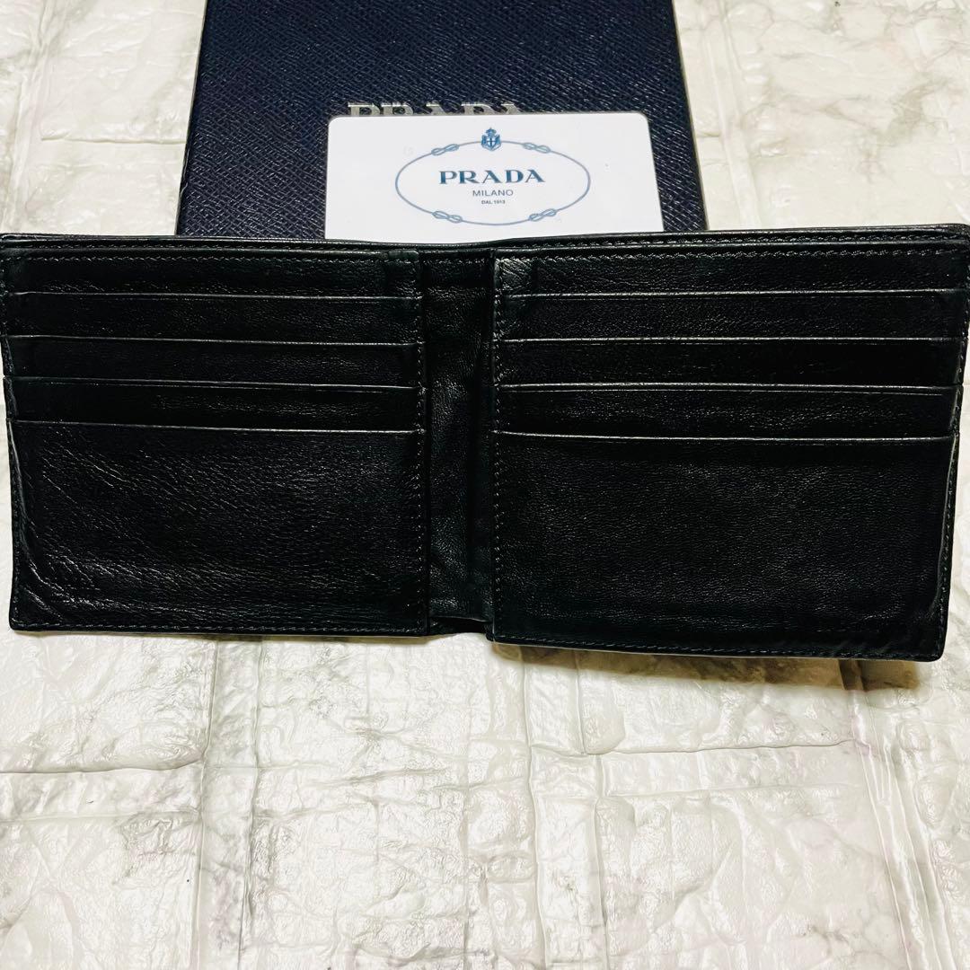 最終値下 美品 プラダ スカル刺繍 二つ折り財布 ギャランティカード付
