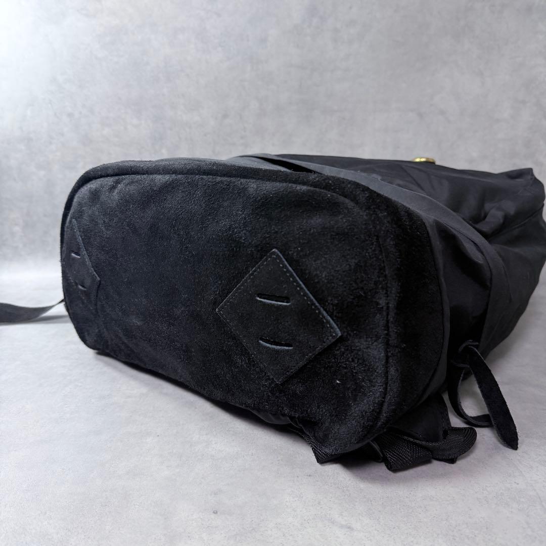 MASTER&Co. カラビナ付きデイパック リュック スエード 黒 良品