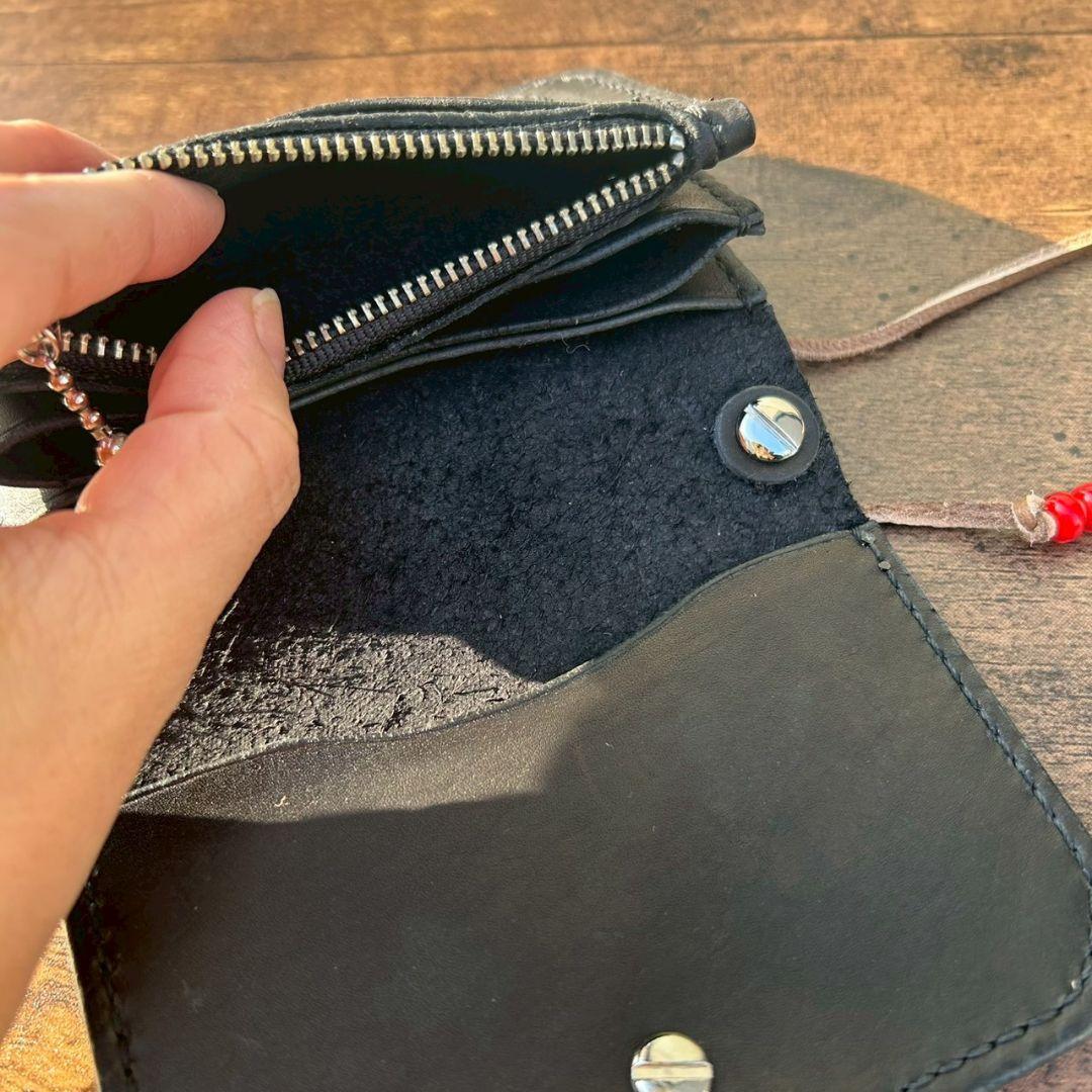 ハンドメイド　コンチョ　ハーフトラッカーウォレット