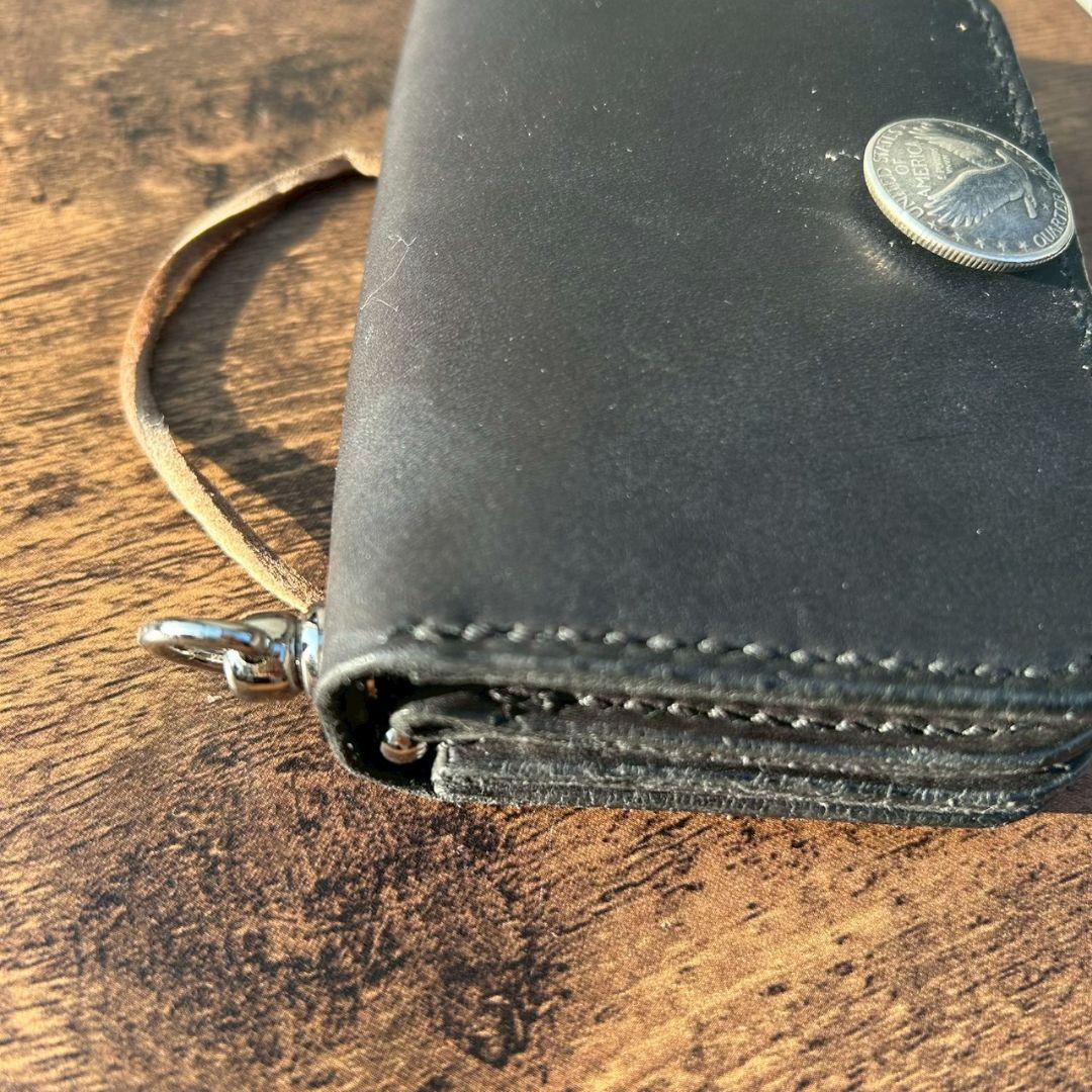 ハンドメイド　コンチョ　ハーフトラッカーウォレット