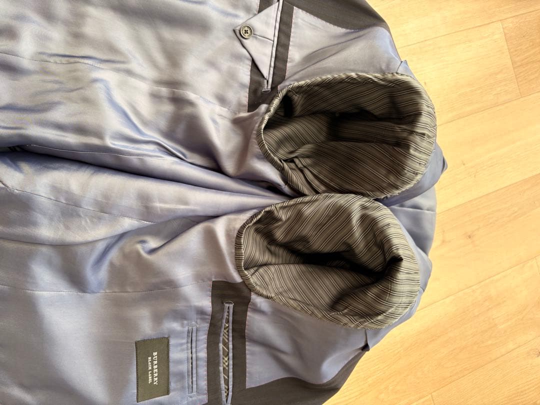 本日限定‼️【美品】バーバリーブラックレーベル 3ピース スーツ シルク黒 L相当